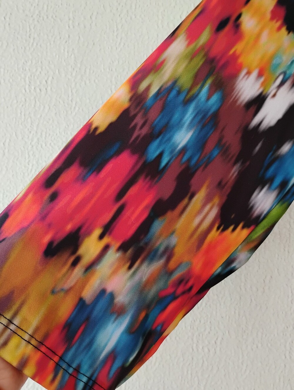 Colorful Abstract Open Front Drape Cardigan - Picture 7 of 14
